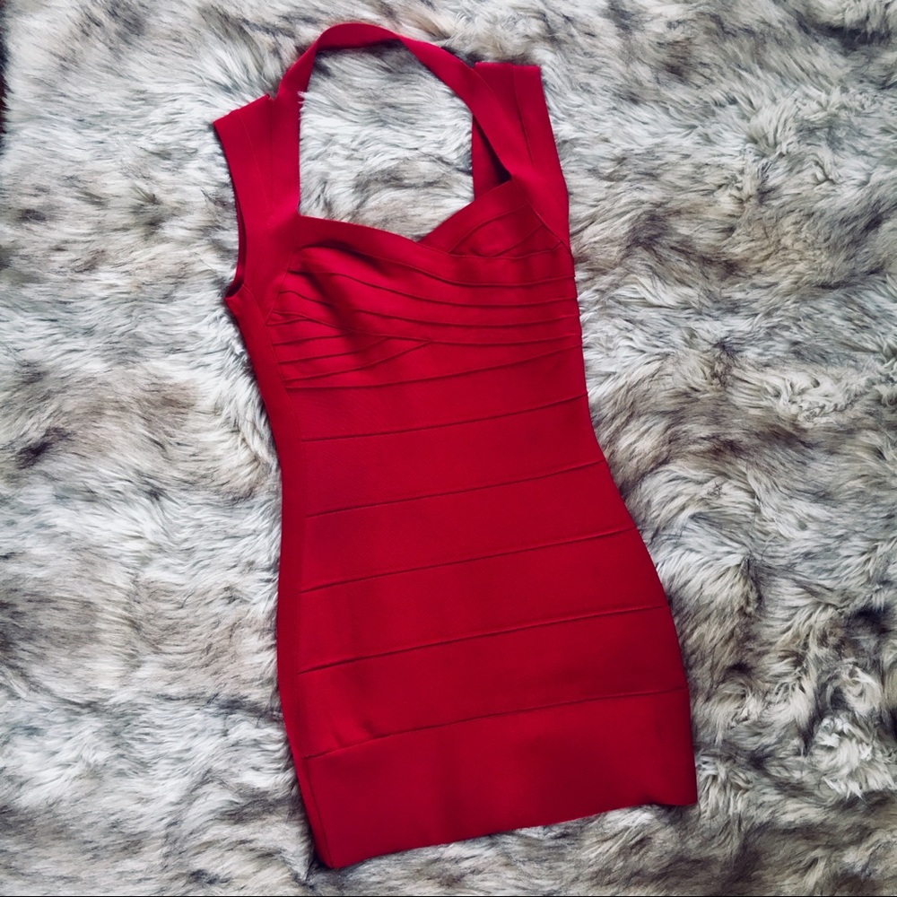 Red bandage dress